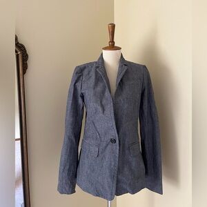 Jcrew Women’s Blazer in Marled Grey/Blue Size 2 Tall